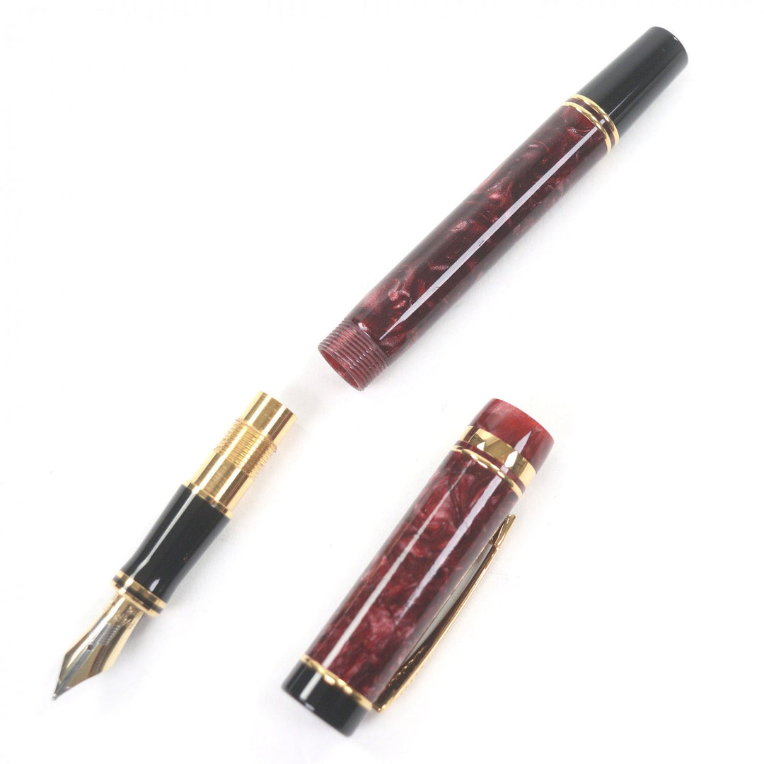 Great PARKER fountain pen Duofold Centennial old model Marble Red 18K mens