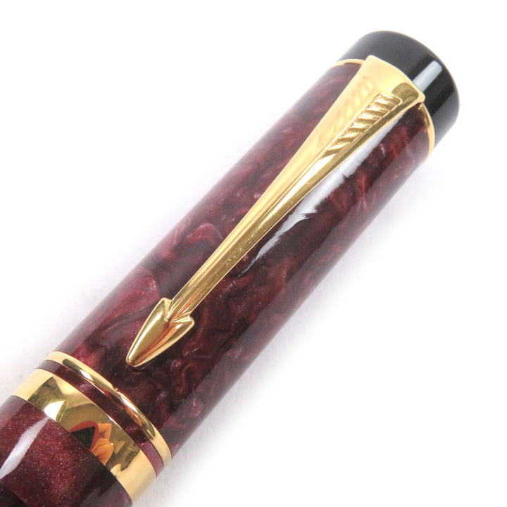 Great PARKER fountain pen Duofold Centennial old model Marble Red 18K mens