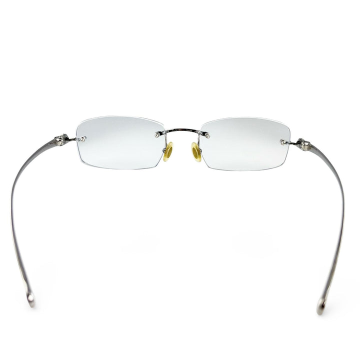 Excellent Cartier Glasses PANTHERE Hairline Two-Point Rimless Silver Women