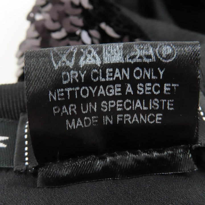Great CHANEL beret COCO Mark 100% silk lining with sequins black Women M 17C