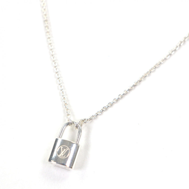 Excellent LOUIS VUITTON Necklace Pendant Lockit Chain Silver AG925 Women Q93559