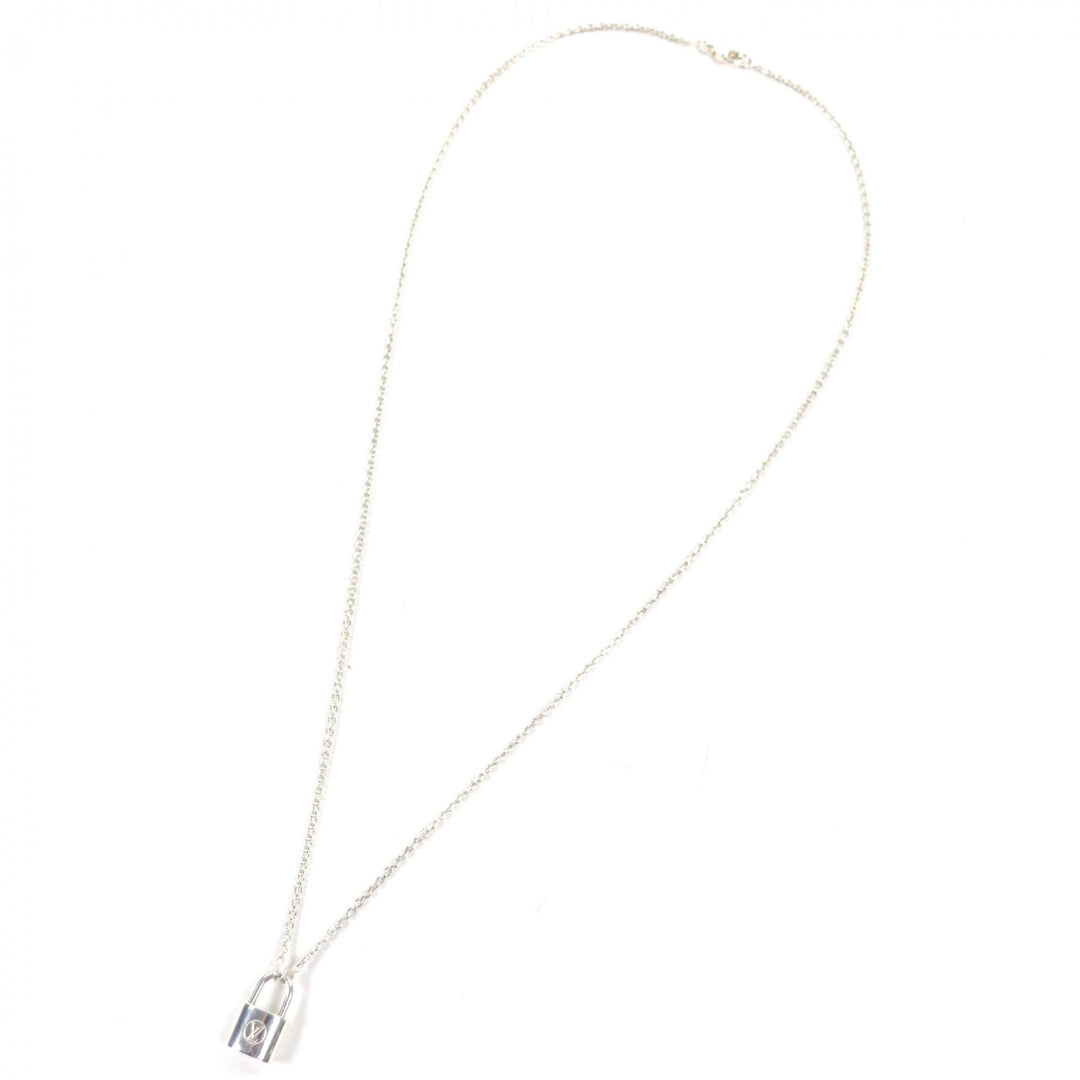 Excellent LOUIS VUITTON Necklace Pendant Lockit Chain Silver AG925 Women Q93559