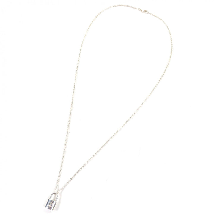 Excellent LOUIS VUITTON Necklace Pendant Lockit Chain Silver AG925 Women Q93559