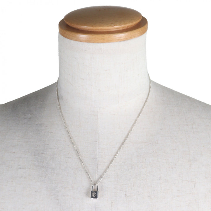 Excellent LOUIS VUITTON Necklace Pendant Lockit Chain Silver AG925 Women Q93559