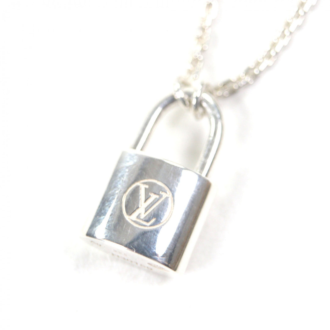 Excellent LOUIS VUITTON Necklace Pendant Lockit Chain Silver AG925 Women Q93559