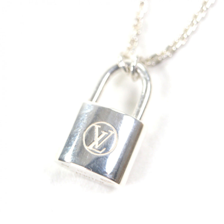 Excellent LOUIS VUITTON Necklace Pendant Lockit Chain Silver AG925 Women Q93559