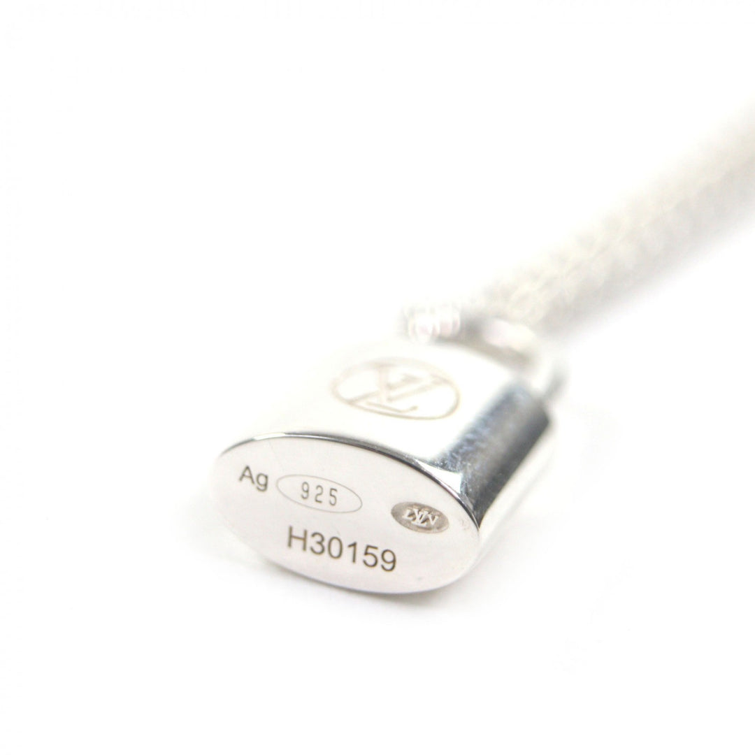 Excellent LOUIS VUITTON Necklace Pendant Lockit Chain Silver AG925 Women Q93559