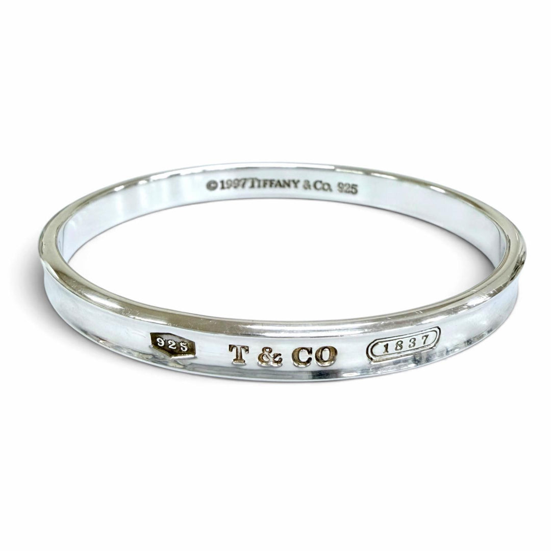Great TIFFANY&Co. 1837 Narrow Bangle Accessories Bracelets Silver 925 Women