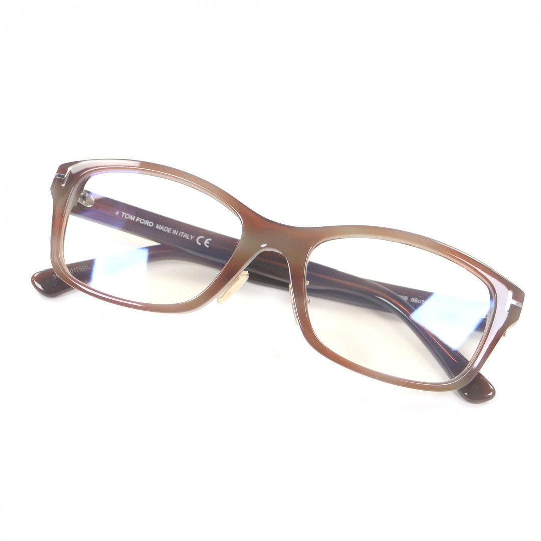 Excellent TOM FORD Glasses Marble Pattern Square Blue Light Cut Brown