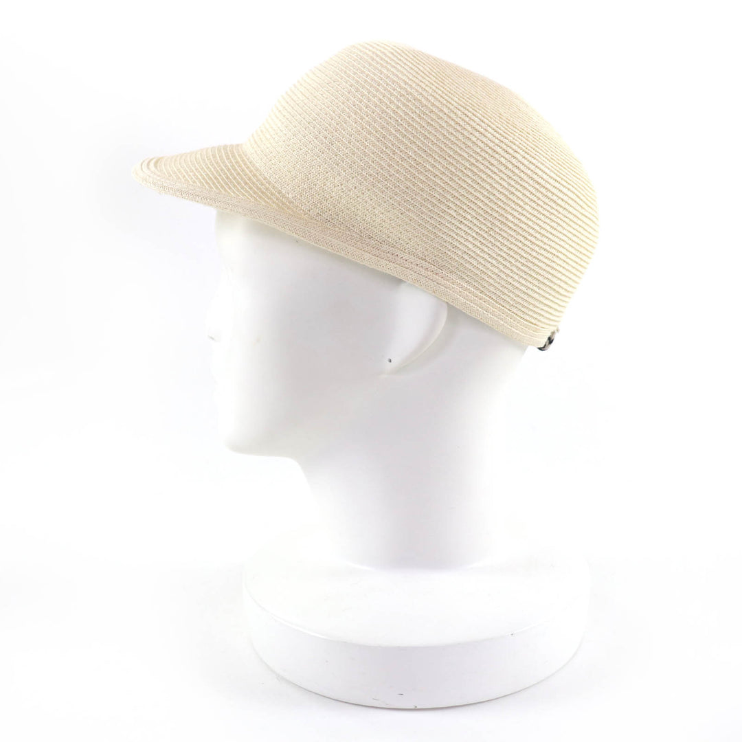 Excellent HERMES Casquette Emma Serie Metal Cap Ivory paper Women 57