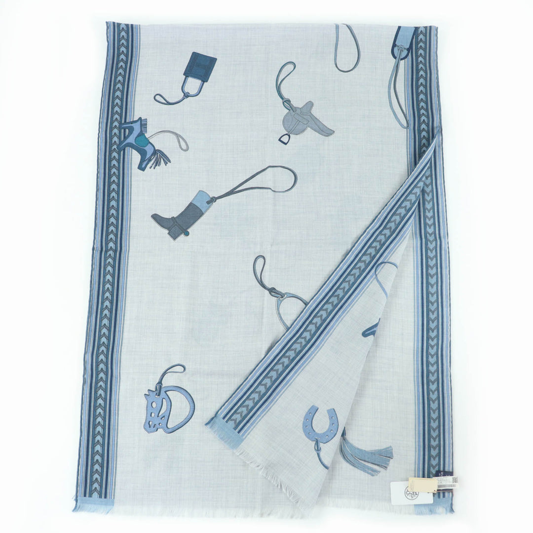 新品 HERMES ストール ET GRIS GRIS 長方形 カシミア レディース