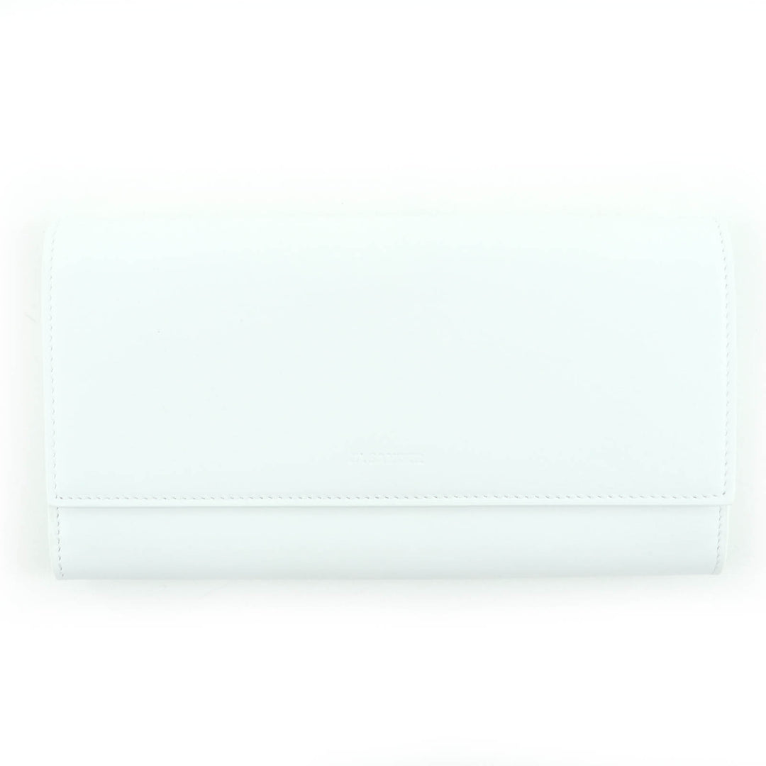 Pristine JIL SANDER Purse Logo leather long wallet white leather Women