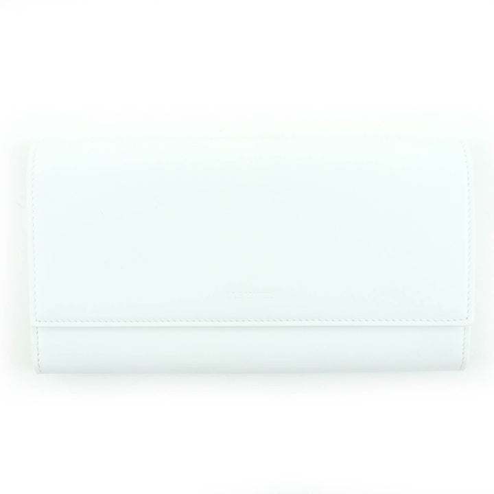 Pristine JIL SANDER Purse Logo leather long wallet white leather Women