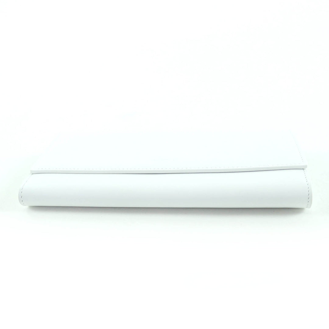 Pristine JIL SANDER Purse Logo leather long wallet white leather Women