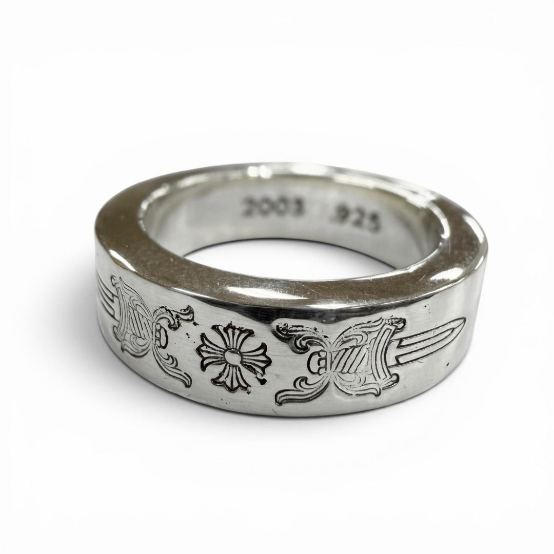 Great CHROME HEARTS Ring SPACER DAGGER 0.2"" Silver 925 mens