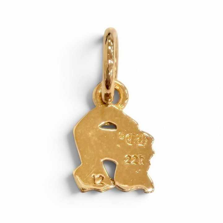 Excellent CHROME HEARTS Pendant top STACK ALPHABET N gold 22K mens
