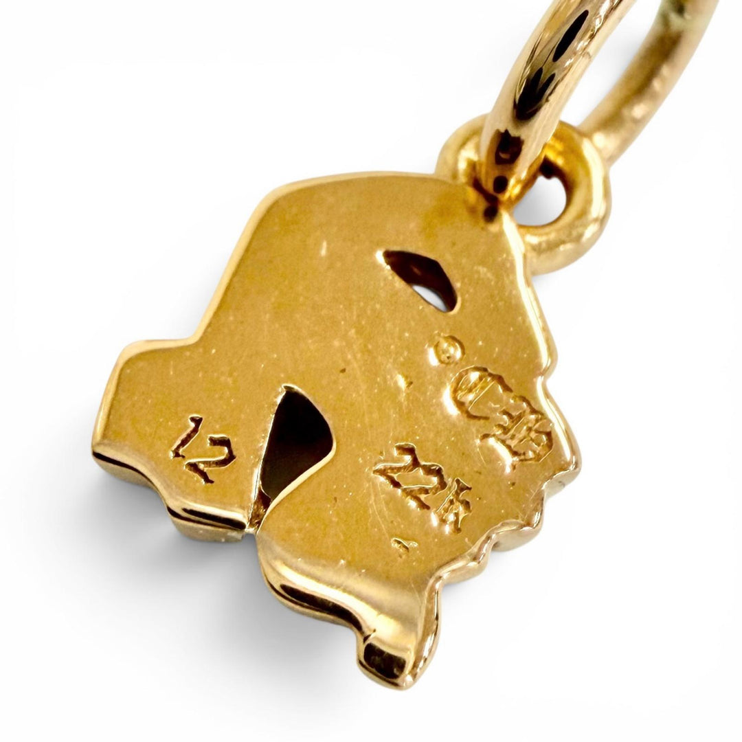 Excellent CHROME HEARTS Pendant top STACK ALPHABET N gold 22K mens