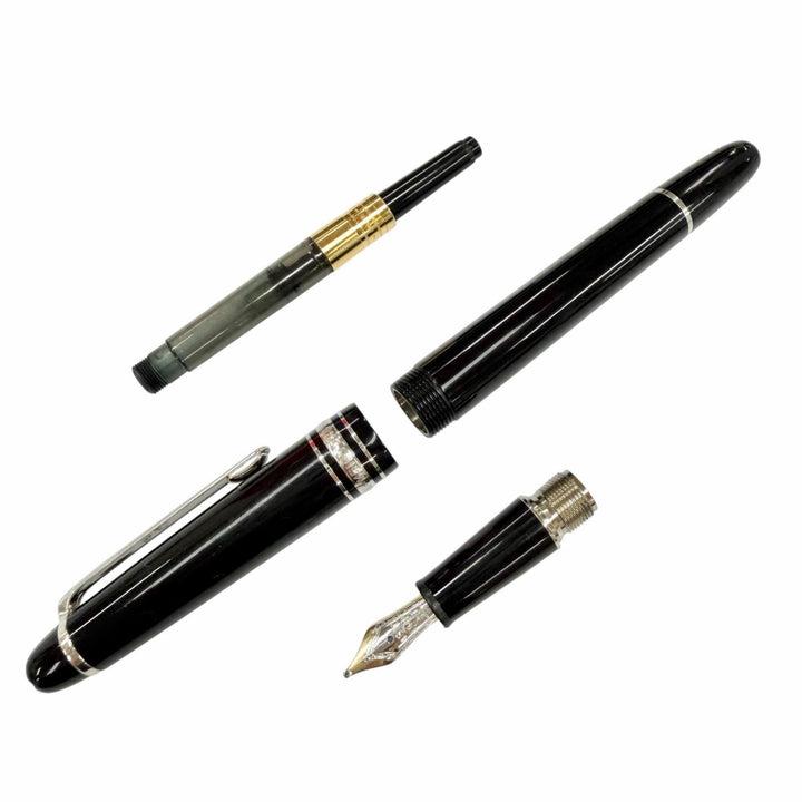 Great MONTBLANC fountain pen Meisterstück 145 Classic Pix Platinum Line 14K mens