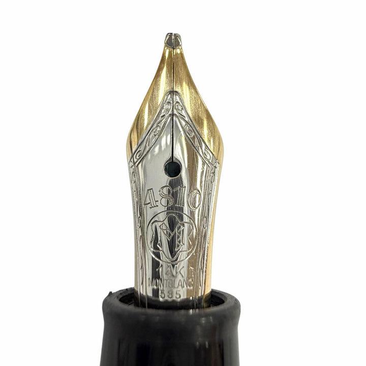 Great MONTBLANC fountain pen Meisterstück 145 Classic Pix Platinum Line 14K mens