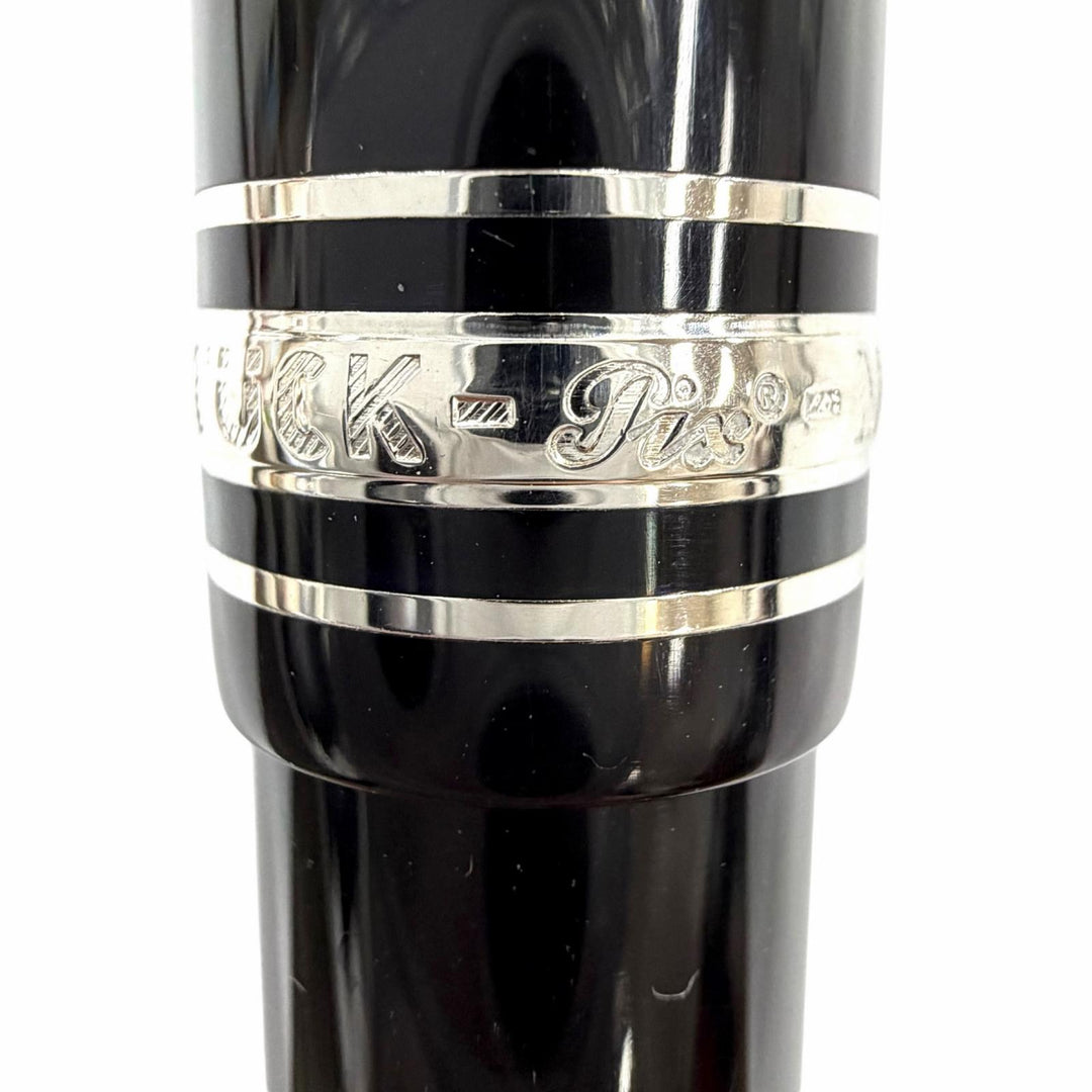 Great MONTBLANC fountain pen Meisterstück 145 Classic Pix Platinum Line 14K mens