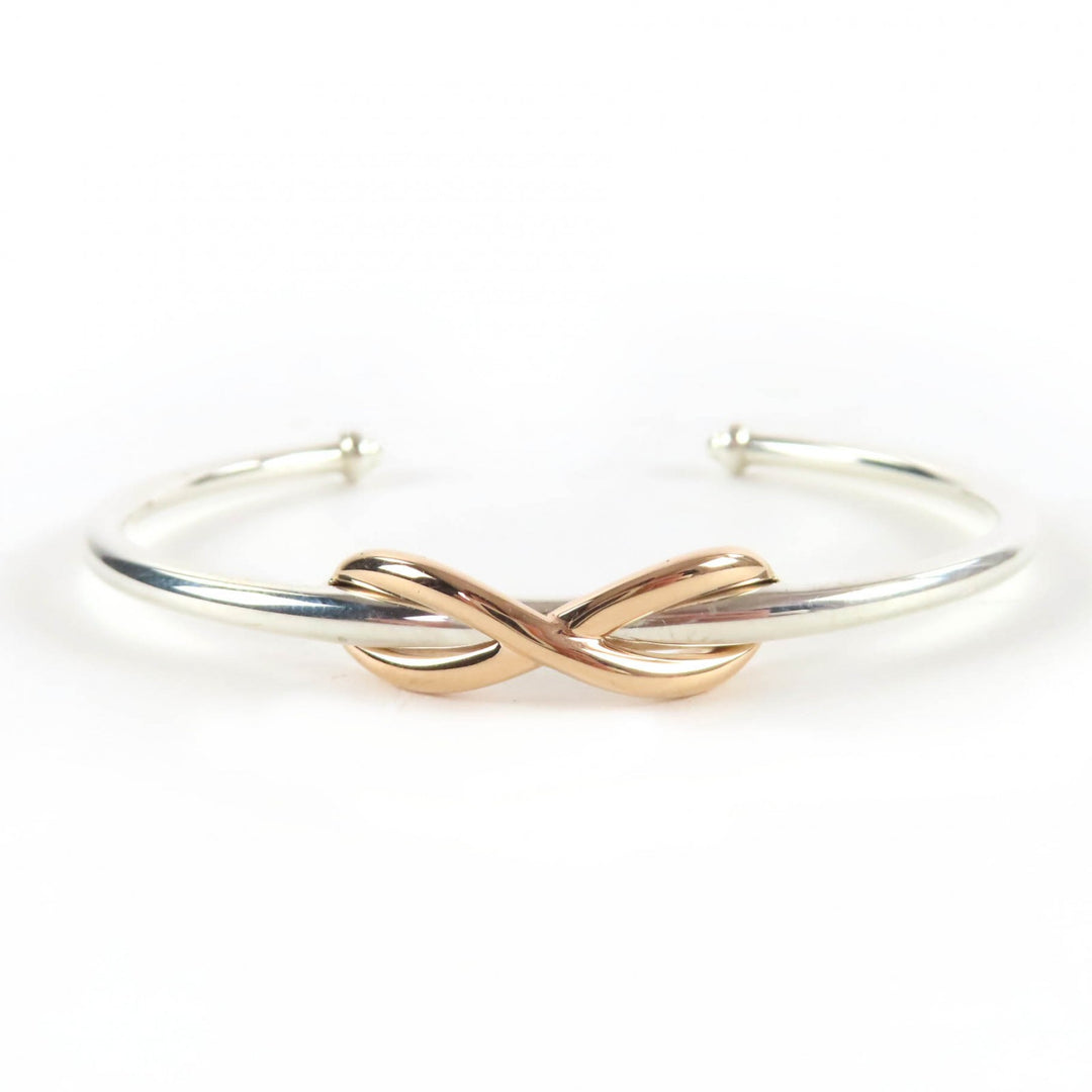 Excellent TIFFANY&Co. Infinity Bangle Combi 925x18K (YG) Silver AG925 Women