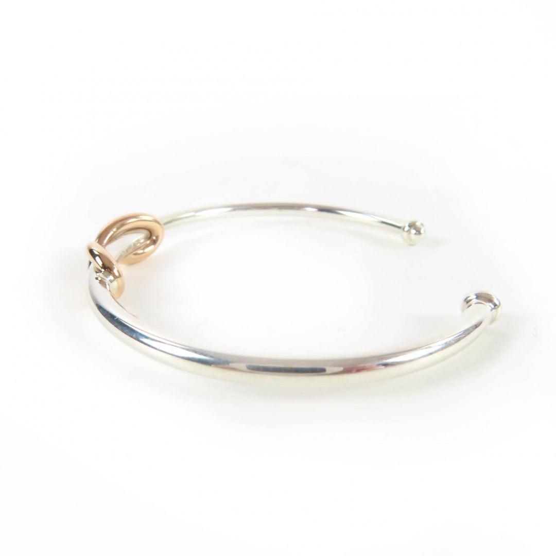 Excellent TIFFANY&Co. Infinity Bangle Combi 925x18K (YG) Silver AG925 Women