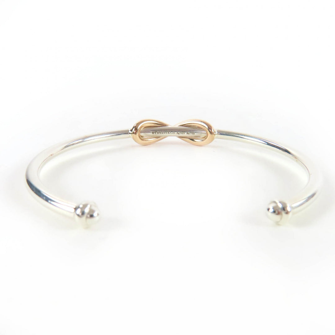 Excellent TIFFANY&Co. Infinity Bangle Combi 925x18K (YG) Silver AG925 Women