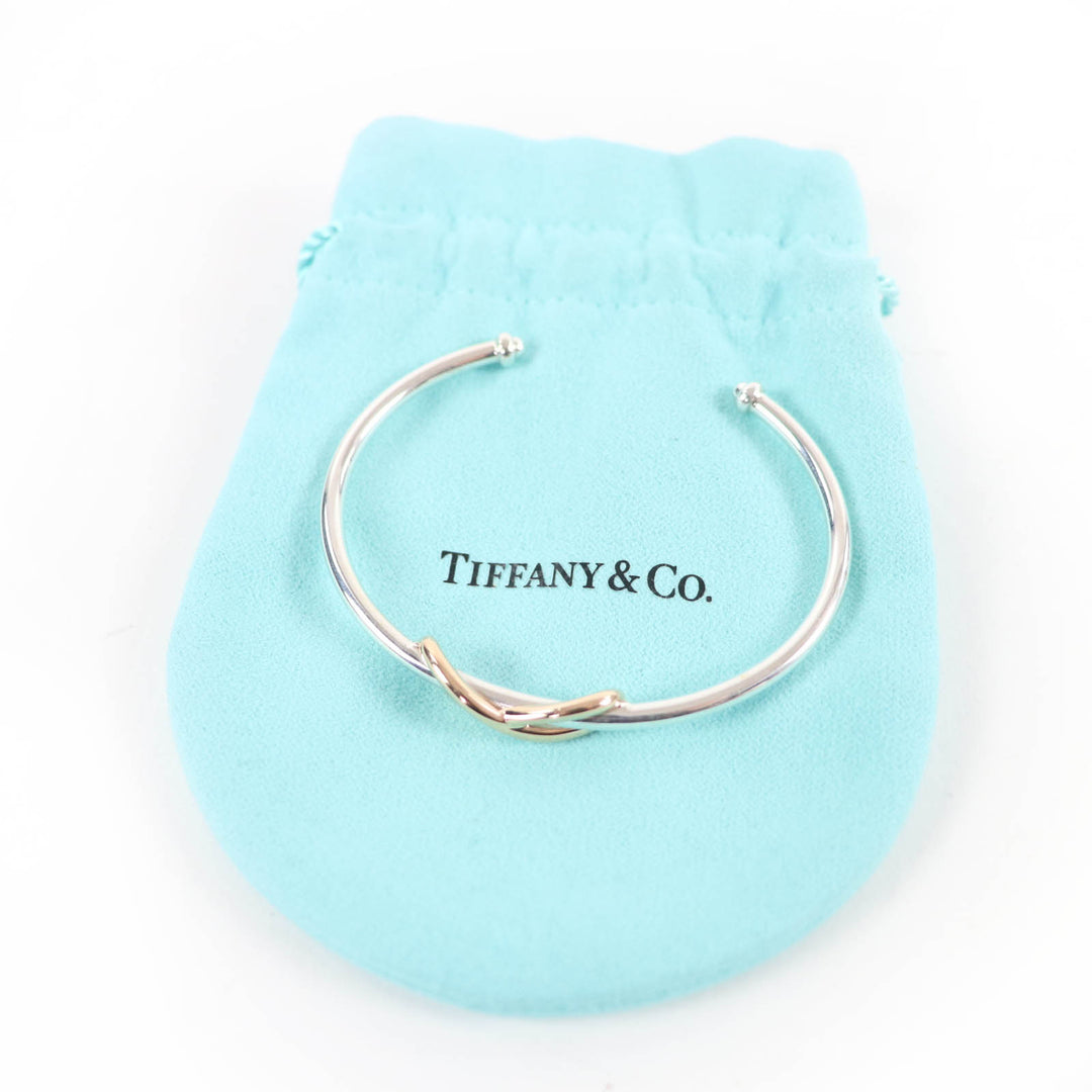 Excellent TIFFANY&Co. Infinity Bangle Combi 925x18K (YG) Silver AG925 Women