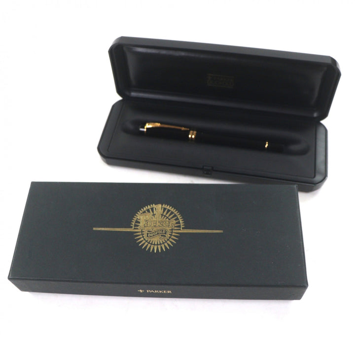 Very Good PARKER fountain pen Duofold Black GT Centennial Older Model black 18K