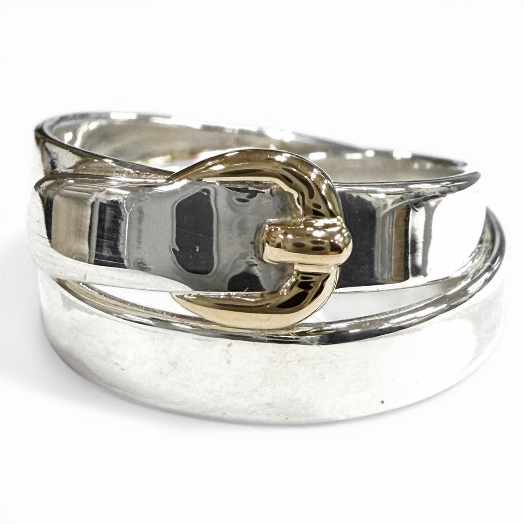Excellent HERMES Ring Double true ring Silver 925 Women 50