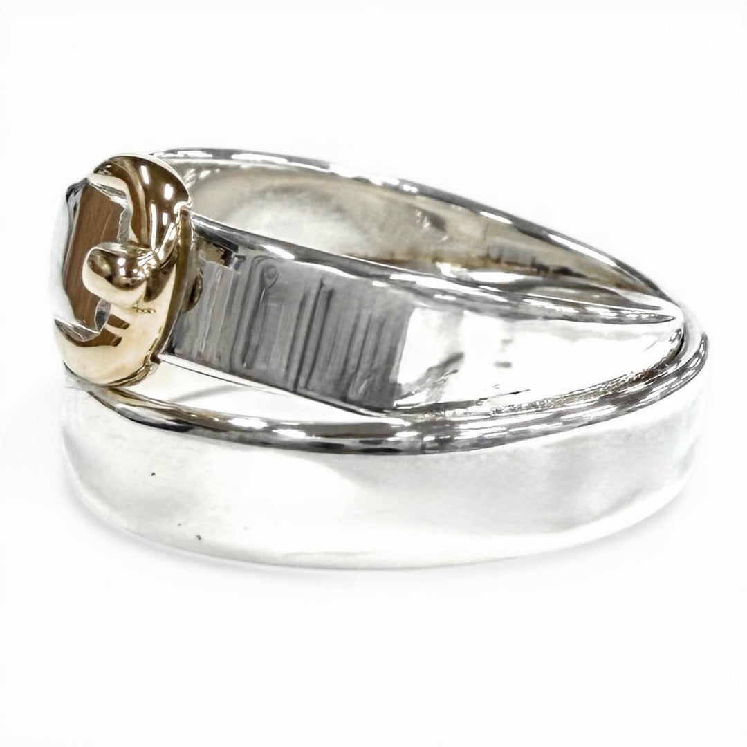 Excellent HERMES Ring Double true ring Silver 925 Women 50