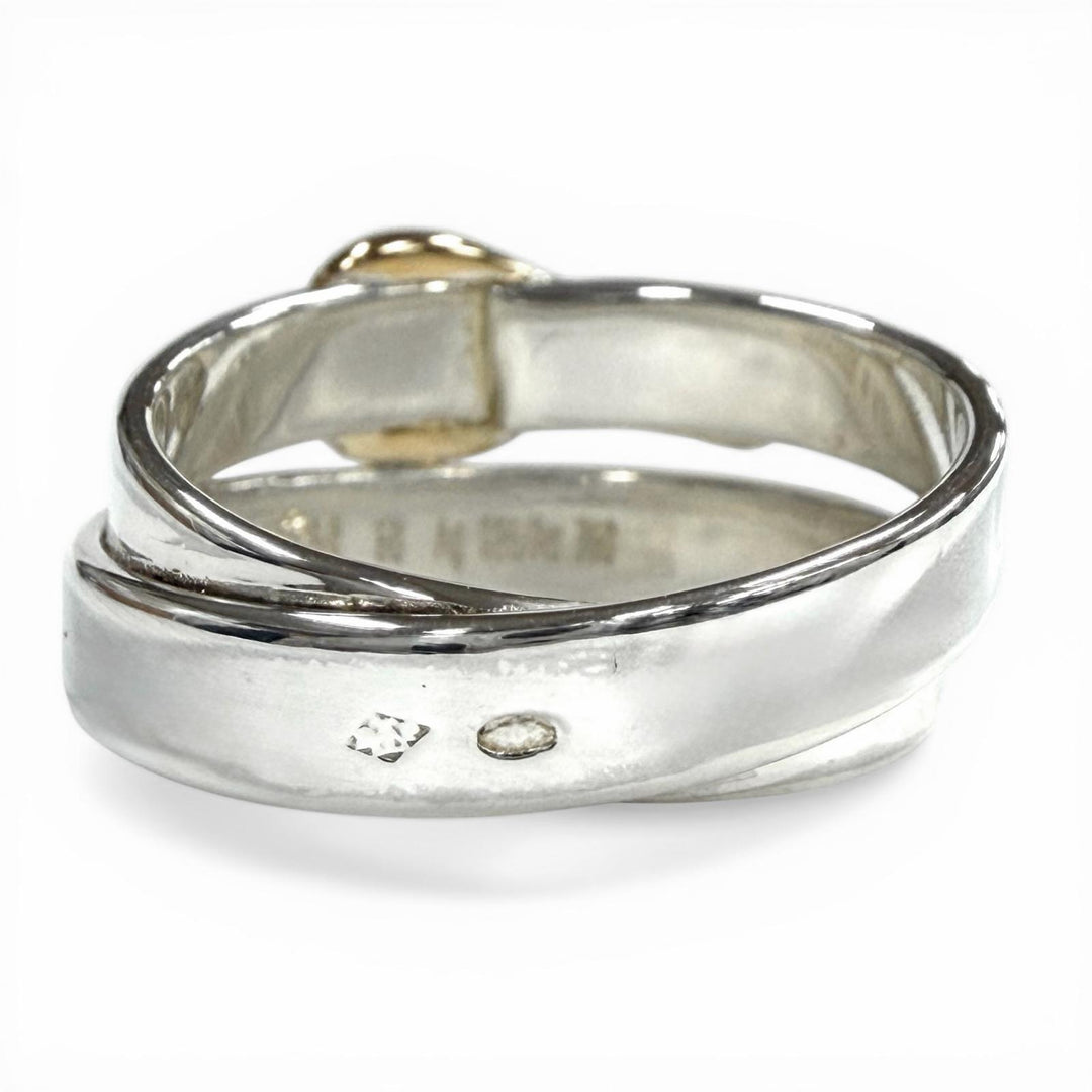 Excellent HERMES Ring Double true ring Silver 925 Women 50