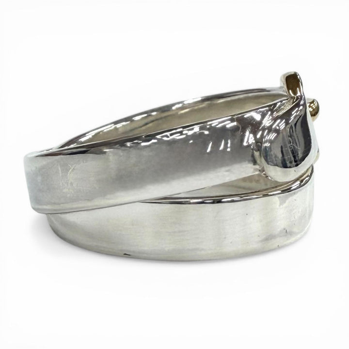 Excellent HERMES Ring Double true ring Silver 925 Women 50