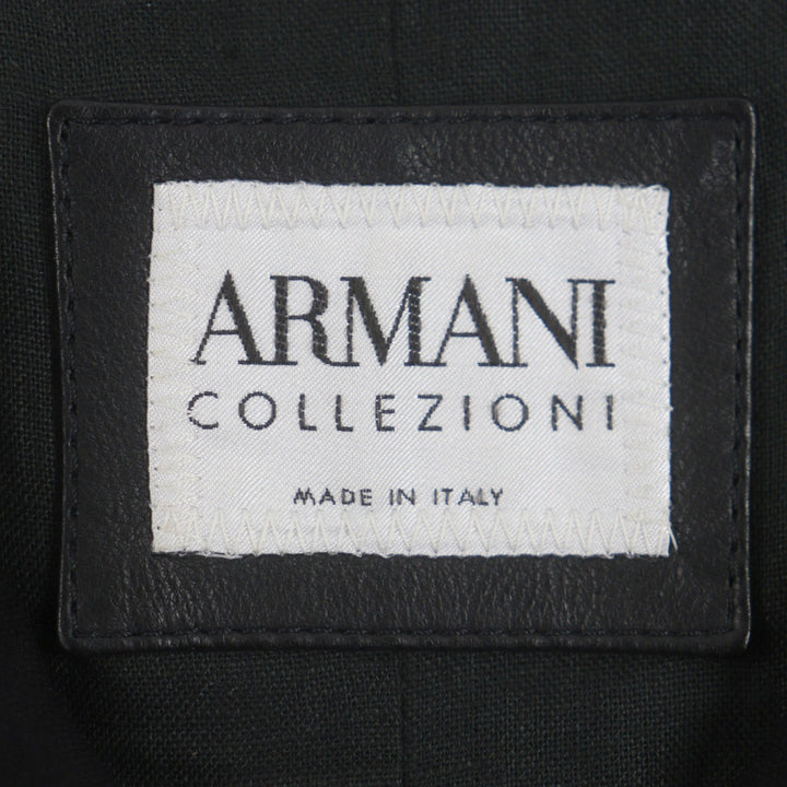 素晴らしいARMANI COLLEZIONIレザージャケットブラックシープレザーメンズ58