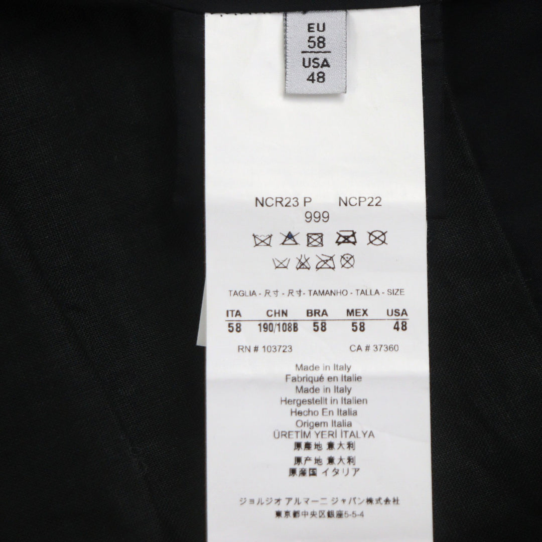 素晴らしいARMANI COLLEZIONIレザージャケットブラックシープレザーメンズ58
