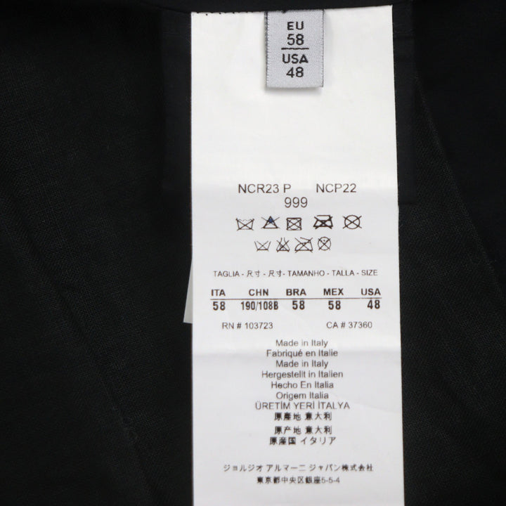 素晴らしいARMANI COLLEZIONIレザージャケットブラックシープレザーメンズ58