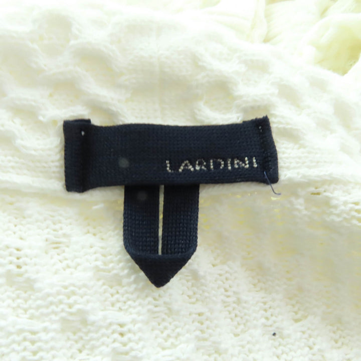 素晴らしい LARDINI カーディガン フロントオープンニット ベルト付き ホワイトコットン レディース S