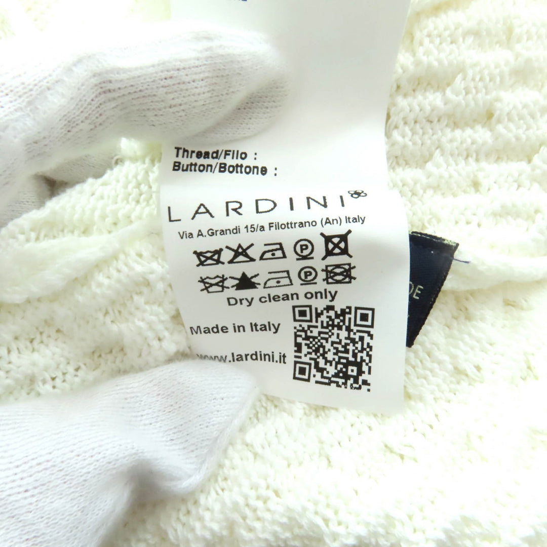 素晴らしい LARDINI カーディガン フロントオープンニット ベルト付き ホワイトコットン レディース S