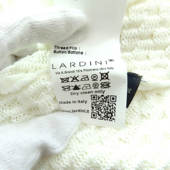 素晴らしい LARDINI カーディガン フロントオープンニット ベルト付き ホワイトコットン レディース S