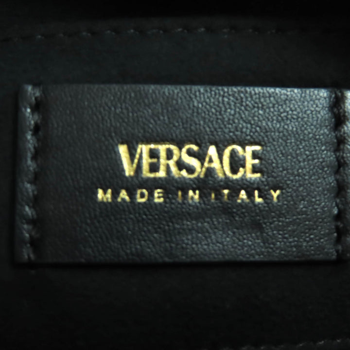 素晴らしい VERSACE ハンドバッグ ヴェルサーチ タグ ナッパ ボウリングバッグ ラムスキンレザー 1015792