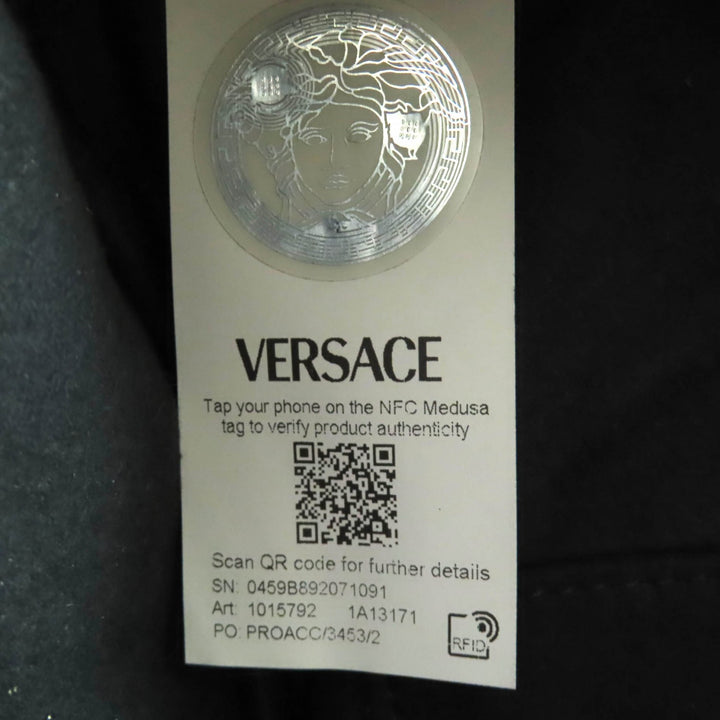 素晴らしい VERSACE ハンドバッグ ヴェルサーチ タグ ナッパ ボウリングバッグ ラムスキンレザー 1015792