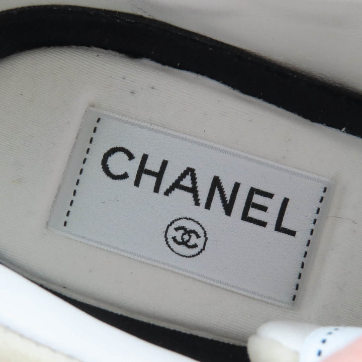 Great CHANEL sneakers COCO Mark Velvet Lace-Up beige velvet Women 36 G45208