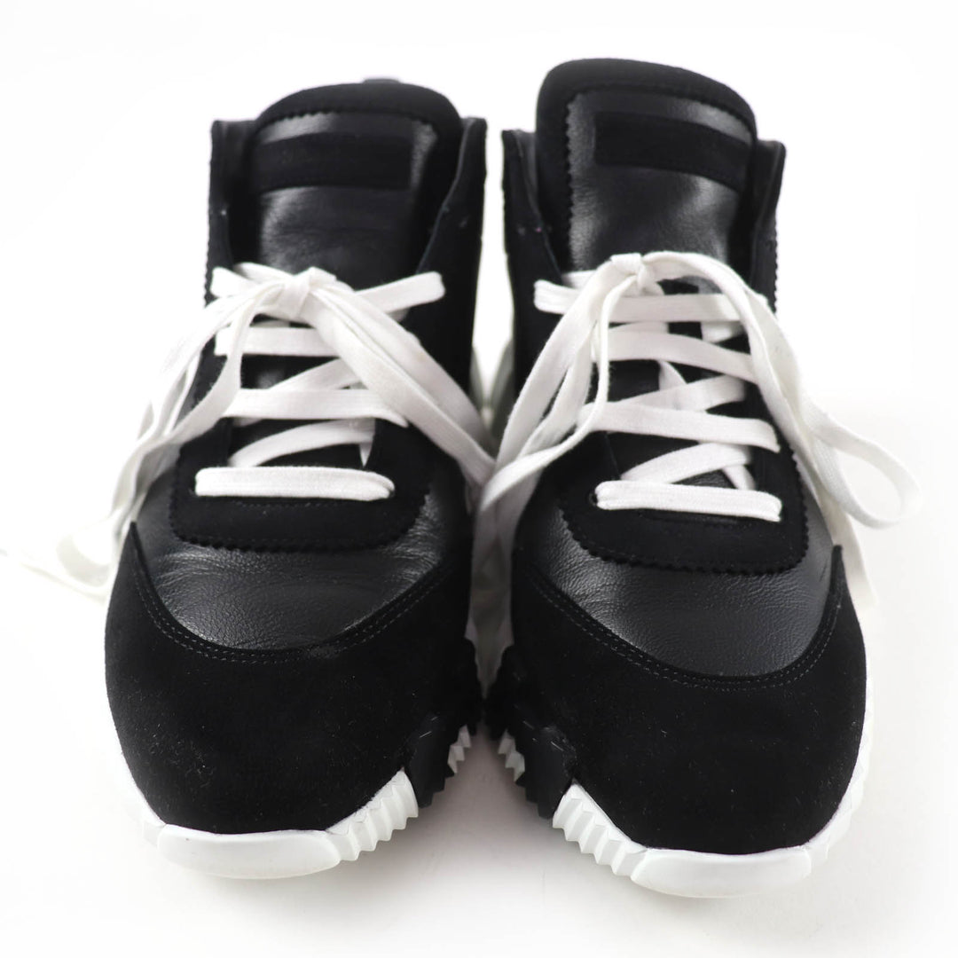 Great HERMES High cut sneakers hip hop H logo lace-up leather black Women 37
