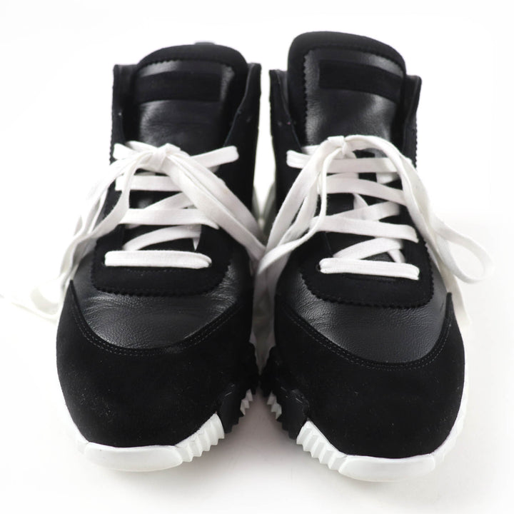 Great HERMES High cut sneakers hip hop H logo lace-up leather black Women 37