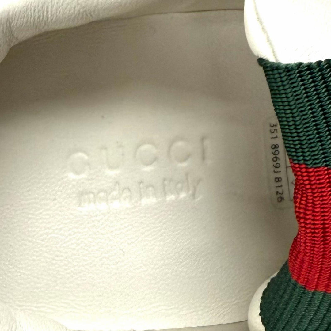 Great GUCCI sneakers Reweb Logo embroidered lace-up leather white 36.5 785728
