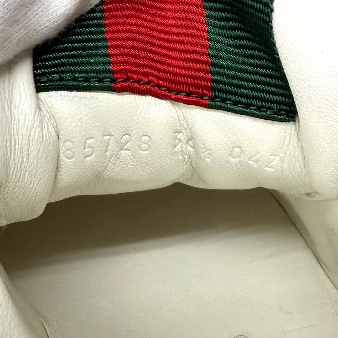 Great GUCCI sneakers Reweb Logo embroidered lace-up leather white 36.5 785728