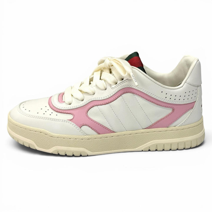 Great GUCCI sneakers Reweb Logo embroidered lace-up leather white 36.5 785728