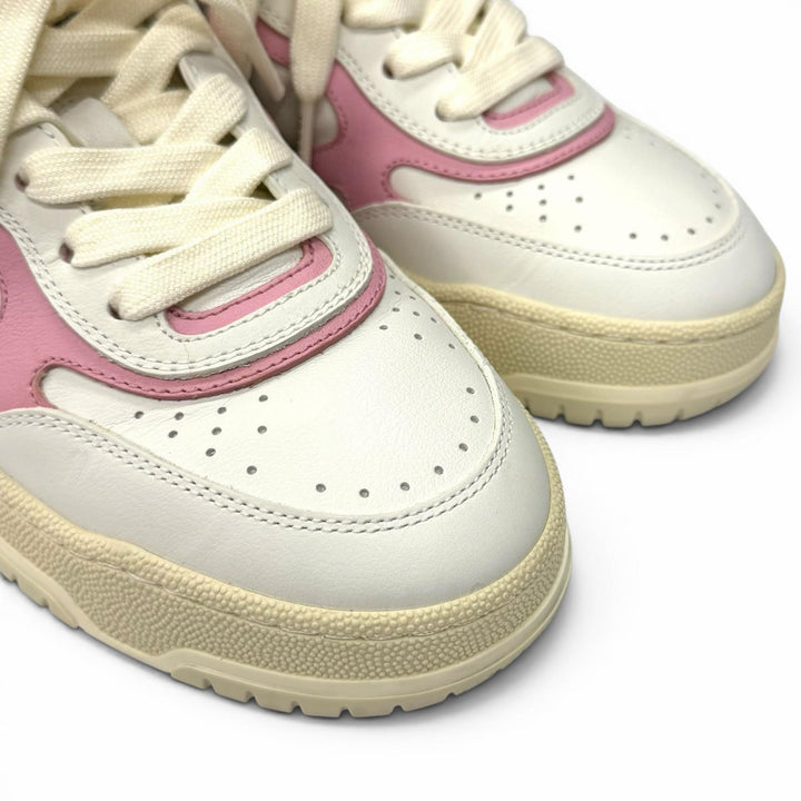 Great GUCCI sneakers Reweb Logo embroidered lace-up leather white 36.5 785728