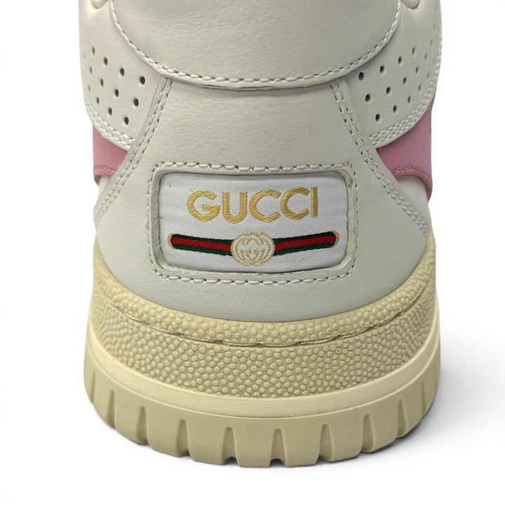 Great GUCCI sneakers Reweb Logo embroidered lace-up leather white 36.5 785728