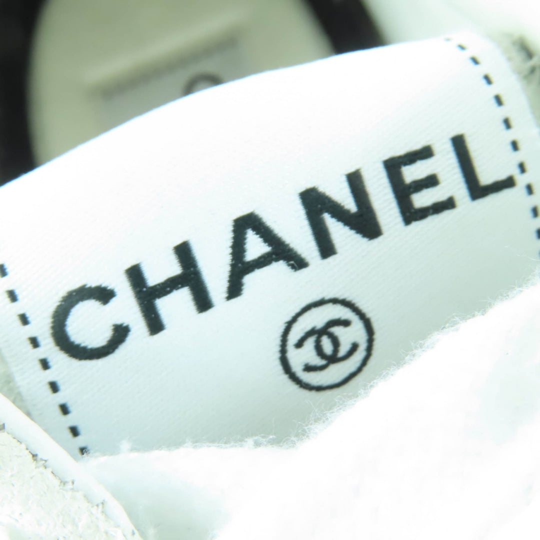 非常に良い CHANEL ローカットスニーカー COCOマーク レースアップ スエードレザー 36 G45208